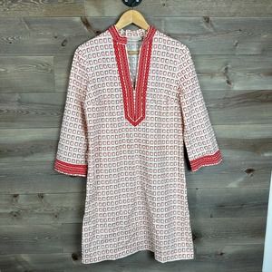 Tory Burch Red and Cream Mini Dress